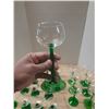 Image 8 : Vintage Luminarc French beehive stem wine glasses with etched grape designs