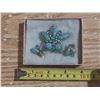 Image 1 : Vintage blue and clear brooch and earring set.
