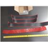 Image 3 : (4) Pieces Black rubber car door sill protector strips with red trim. (New)