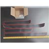 Image 4 : (4) Pieces Black rubber car door sill protector strips with red trim. (New)