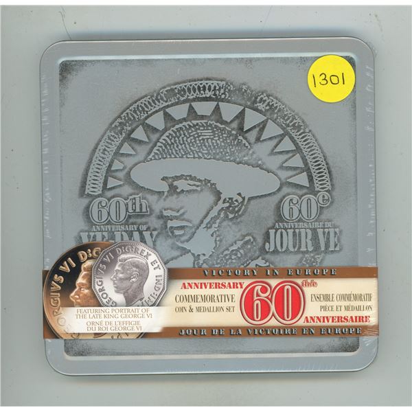 1945 – 2005 60th Anniversary of Victory in Europe. Includes a Sterling Silver 5 Cents plus 
