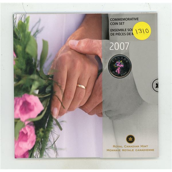 2007 Commemorative Coin set which includes the colourized Flowers 25 Cents.  (Unopened)