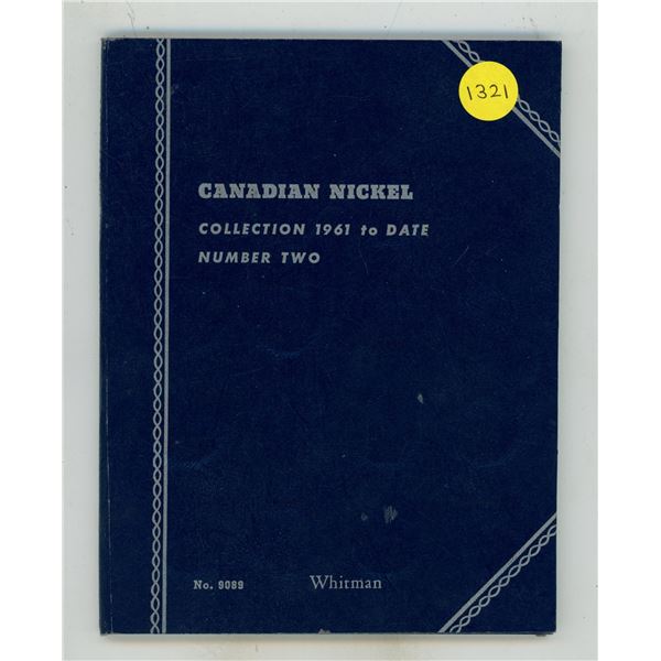 Canadian Nickel Collection 1961 – 1996. Housed in a blue Whitman folder.