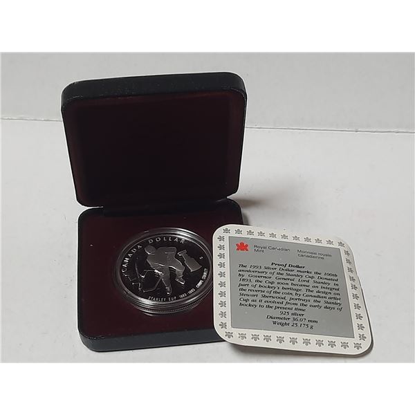 1993 Canadian Silver Dollar. Commemorates the 100th Anniversary of Governor General Lord Stanley awa