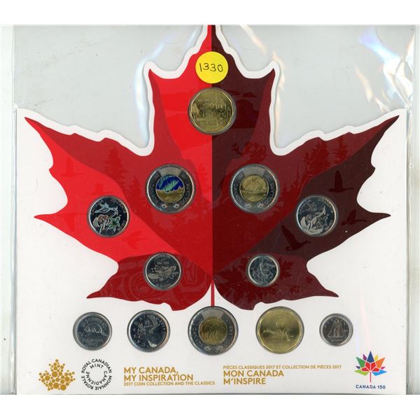 1867 – 2017 My Canada My Inspiration Coin Collection. 12-coin, 2 are Colourized. Unopened.
