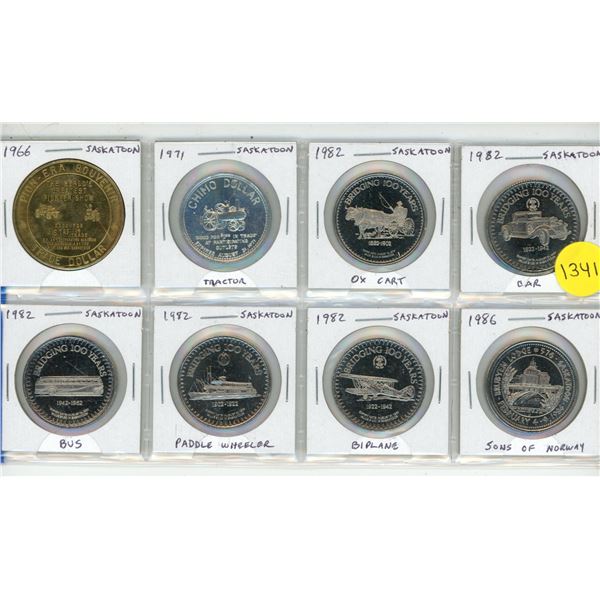 Set of 8 Saskatoon Trade Dollars.