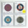 Image 1 : Set of 4 Gambling Tokens including Dawson City, Yukon.
