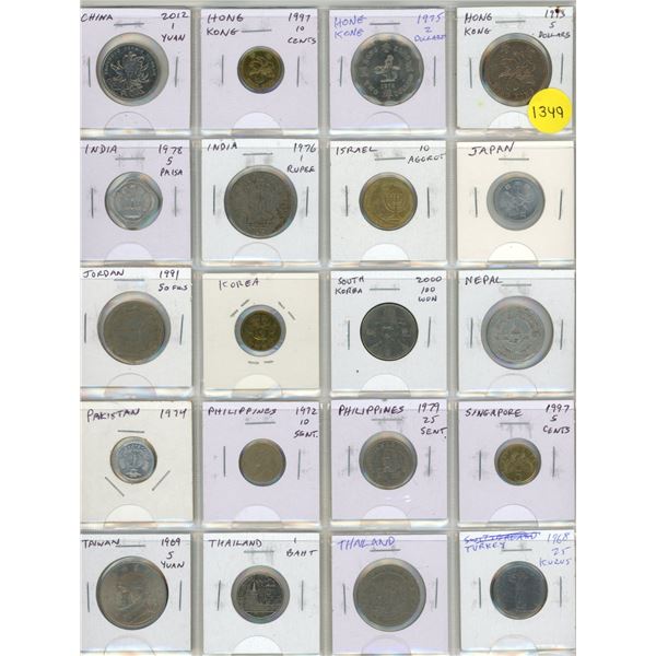 Set of 20 Asian coins from China to Turkey.
