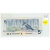 Image 1 : 1986 $5 Replacement. ENX Replacement Prefix. Thiessen-Crow signatures. BC-56bA. VF20.