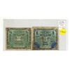Image 1 : Germany. Allied Military Currency. Set of 2 including ½ Mark and 1 Mark. VG.