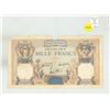 Image 1 : France. 1940 1000 Francs. Good with pieces missing. Huge note.