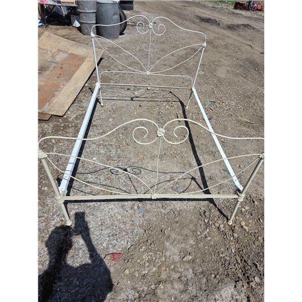 54" wrought iron bed frame with rails