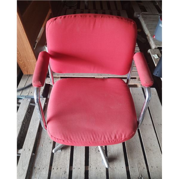 Red Colour Steel Frame Office Chair. (Height 36")
