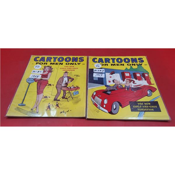 2 VTG Cartoons For Men Only Magazines