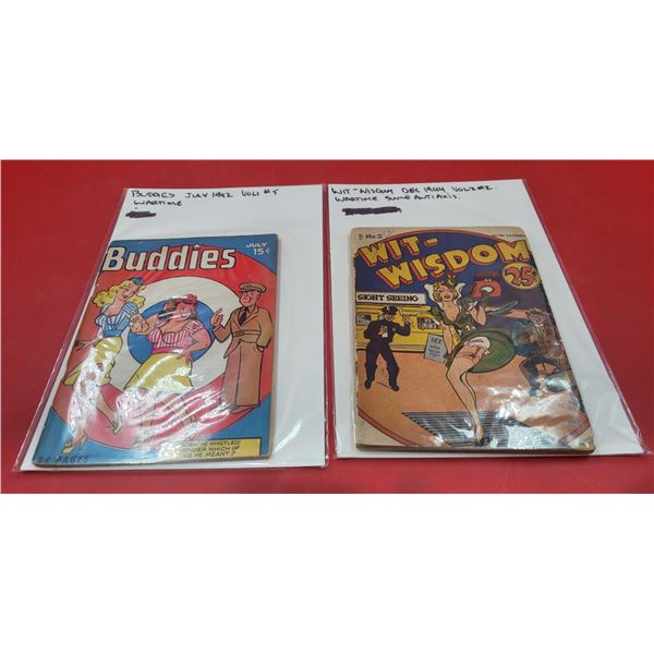 2 1940s Wartime Magazines (Buddies & Wit-Wisdom)
