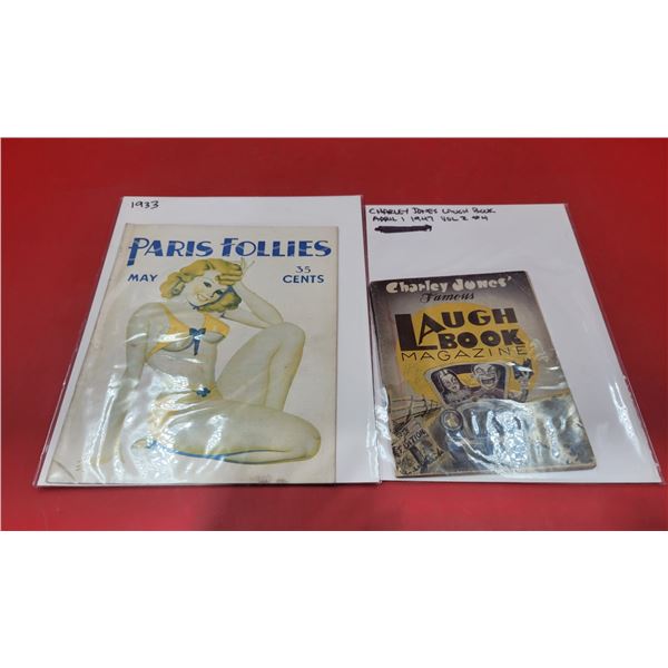 1933 Paris Follies Magazine & 1947 Charley Jones' Laugh Book Magazine