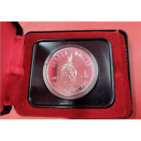 1975 50% Silver Canadian 100th Anniversary of The Founding of Calgary, Albert Commemorative Coin