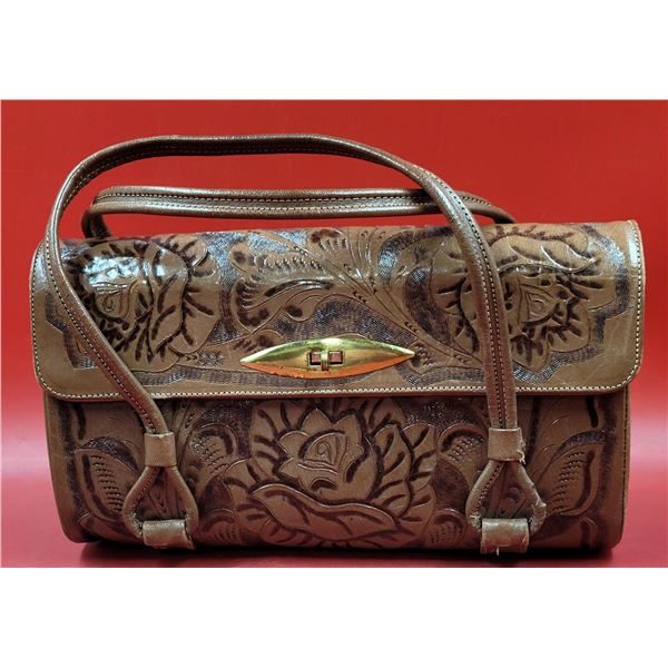 Embossed Leather Handbag
