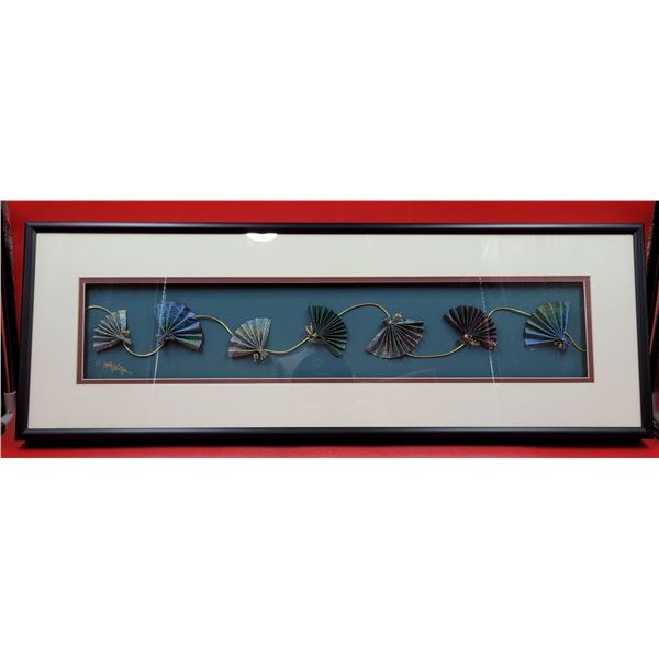 Signed & Framed Asian Paper Fan Art