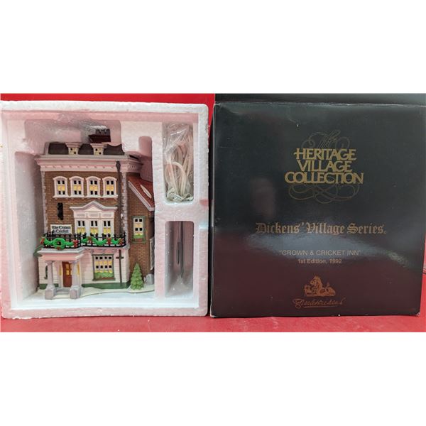 Heritage Village Collection Hand-Painted Porcelain "Crown & Cricket Inn"