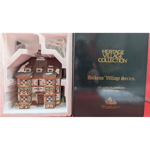 Heritage Village Collection Hand-Painted Porcelain "Sir John Falstaff Inn"