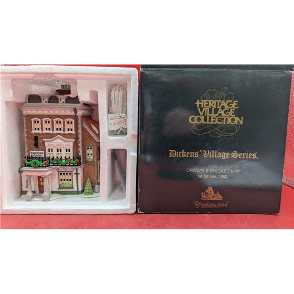 Heritage Village Collection Hand-Painted Porcelain "Crown & Cricket Inn"
