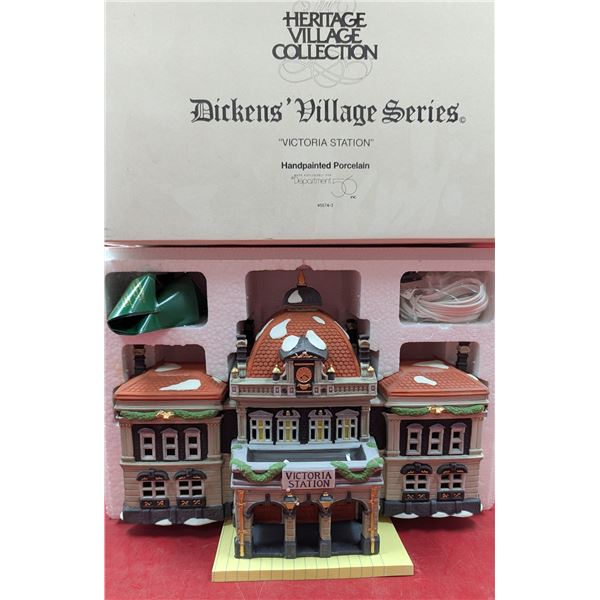 Heritage Village Collection Hand-Painted Porcelain "Victoria Station"