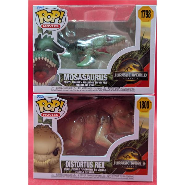 2 Jurassic World Funko Pop! Vinyl Figures (Mosasaurus & Distortus Rex)