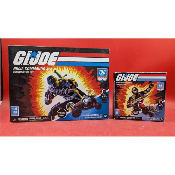 2 GI Joe Construction Sets (Ninja Commando 4x4 & Ninja Speed Cycle)