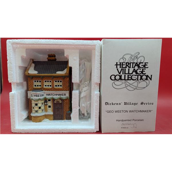 Department 56 Heritage Village Collection Handpainted Porcelain "Geo Weeton Watchmaker"
