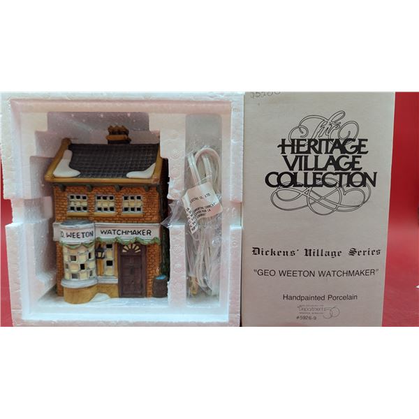 Department 56 Heritage Village Collection Handpainted Porcelain "Geo Weeton Watchmaker"