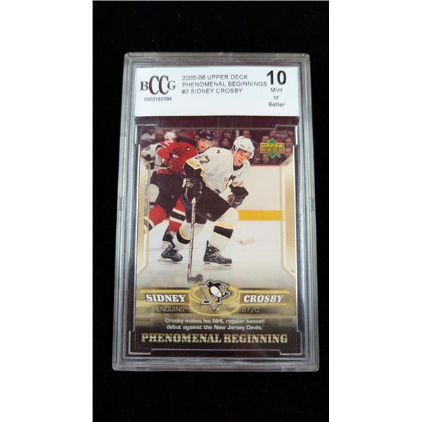 Graded Upper Deck Sidney Crosby Hockey Card (10 Mint or Better)
