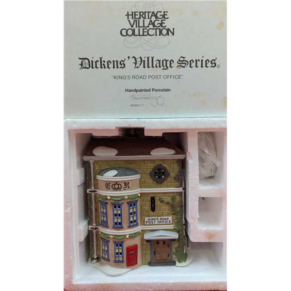 Department 56 Heritage Village Collection Handpainted Porcelain "King's Road Post Office"