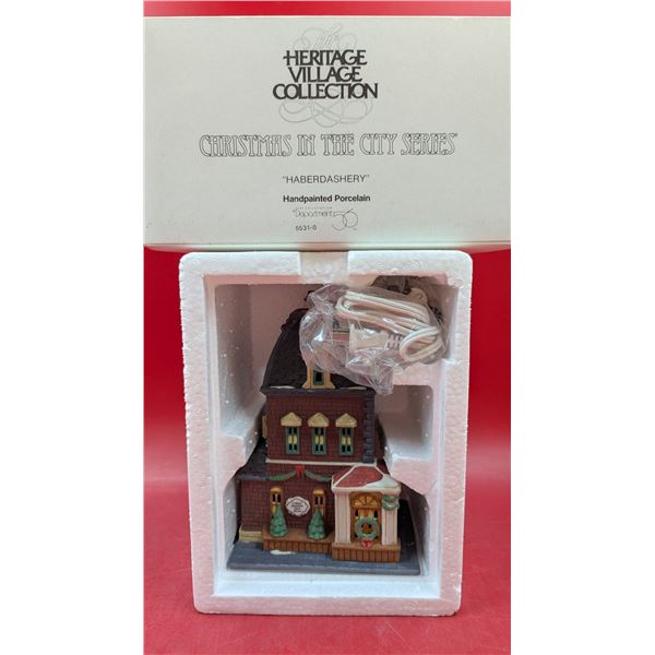 Department 56 Heritage Village Collection Handpainted Porcelain "Haberdashery"
