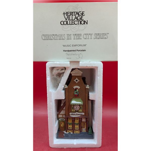 Department 56 Heritage Village Collection Handpainted Porcelain "Music Emporium"