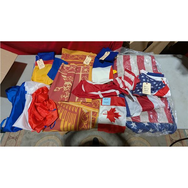 Lot of Assorted Flags w/ Canada, USA, Venice, Rogue Nation, & More