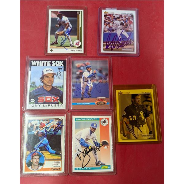 Lot of Autographed Baseball Cards w/ Larussa, Franco, Gaetti, & More