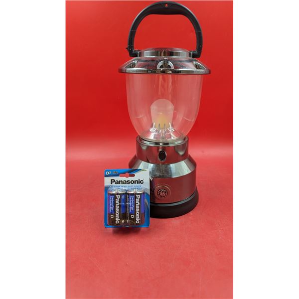 General Electric Battery-Powered Lantern w/ Pack of D2 Batteries