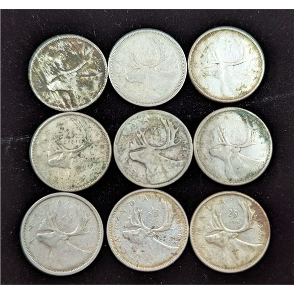 Lot of Canadian Silver Quarters