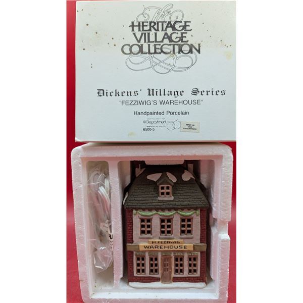 Heritage Village Collection Hand-Painted Porcelain - "Fezziwig's Warehouse"
