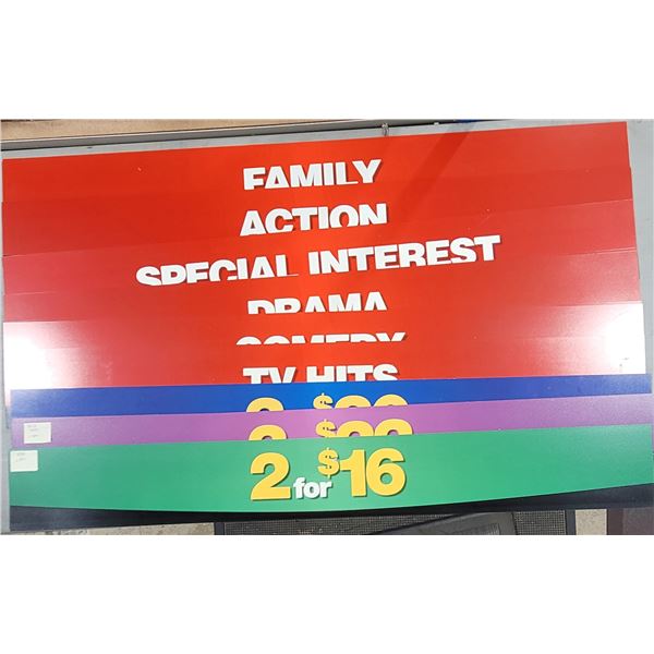 Classic Movie Rental store signs