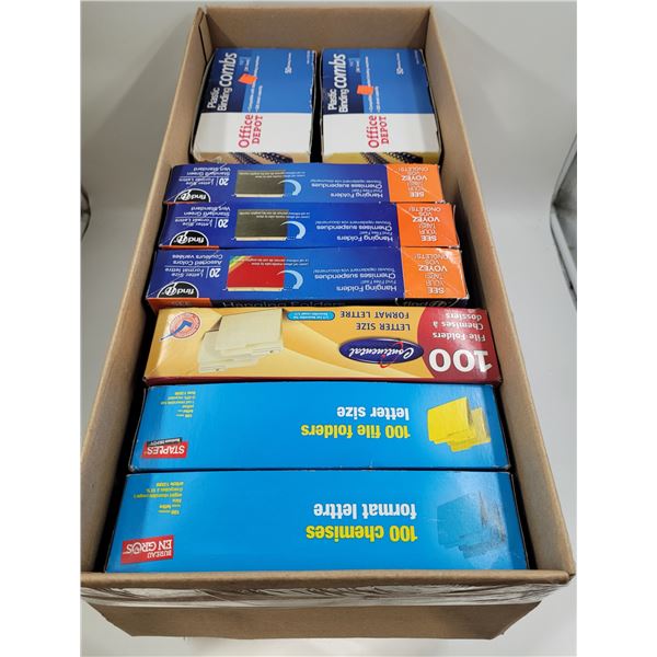 File Folders and plastic bindings