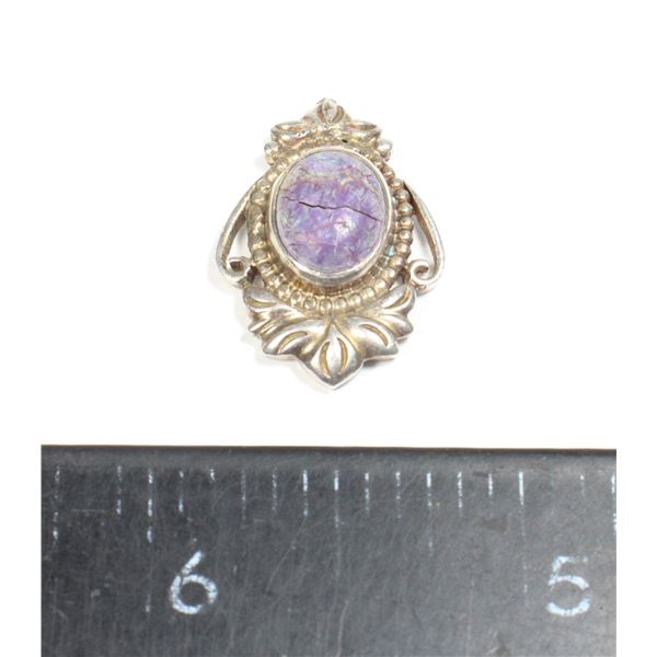 3.35 GRAMS STERLING PENDENT WITH PURPLE ROCK