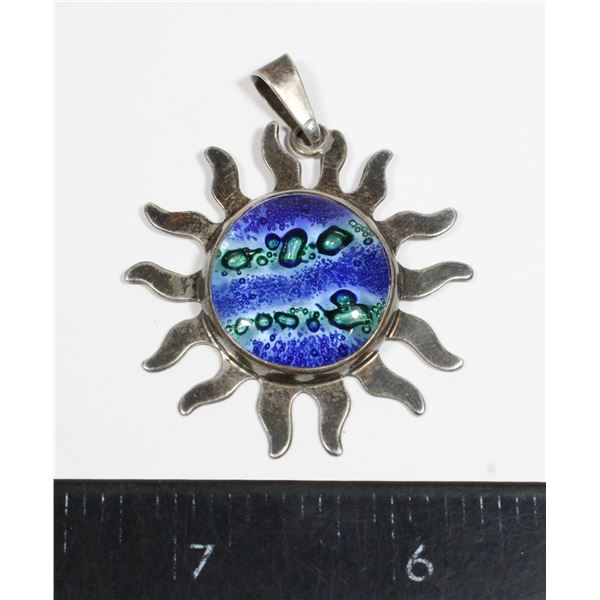 9.83 G S SILVER .925 BLUE/GREEN CENTER SUN