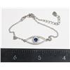 Image 1 : 2.2 G 19 KT GOLD PLATED EYE BRACELET W/ BLUE GEM