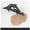 Image 1 : BEAUTIFUL VTG BRONZE DOLPHIN STATUE GOOD SIZE