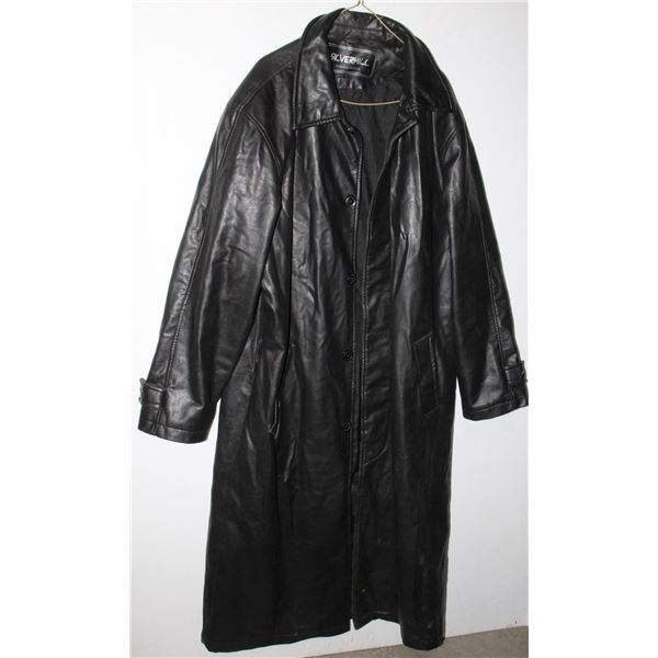 LEATHER SILVERHILL VTG TRENCH COAT SIZE XL