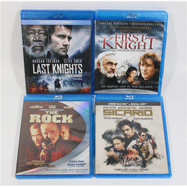 4 BLU RAY ACTION VG CONDITION SICARIO-THE ROCK