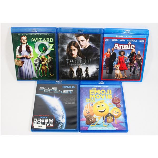 5 BLU RAY QUALITY WIZARD OF OZ-ANNIE- EMOJI