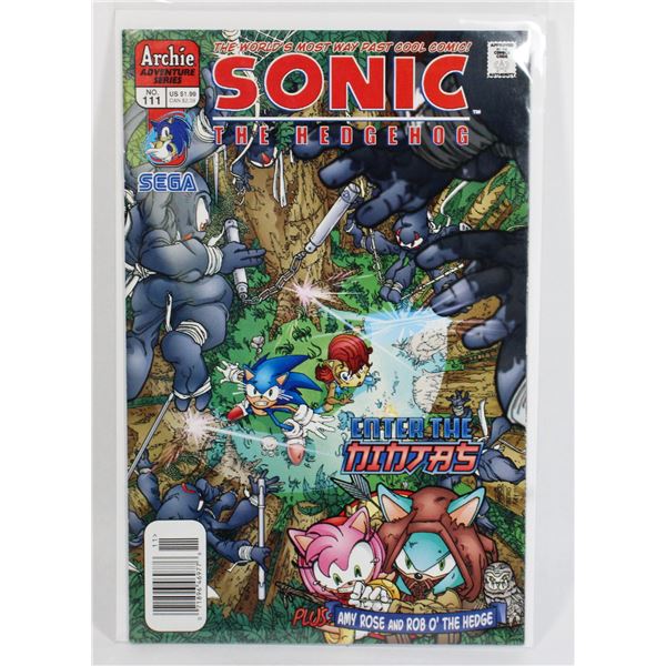 #111 RARE SONIC THE HEDGEHOG VG COND NEWSSTAND WOW